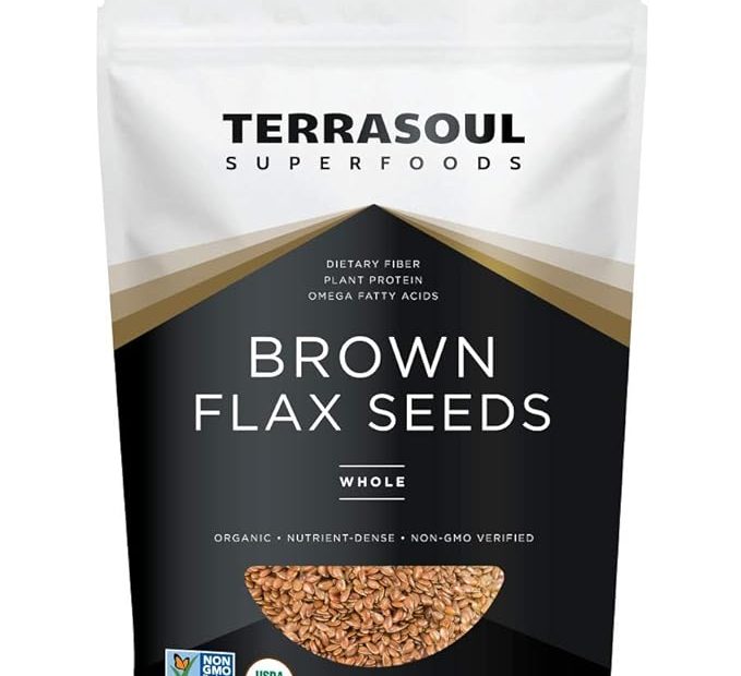 Terrasoul Superfoods Organic Brown Flax Seeds, 2 Pound